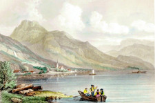 C17/3-GRAVURE ORIGINALE-AQUARELLÉE-SUISSE-LAC DE 4 CANTONS-[SCHWEGLER-MULER]