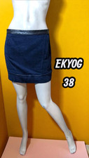 Ekyog Taille 38  jupe velours fines côtes bleu foncé coton BIO organic