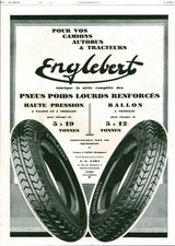 Publicité ancienne pneus Englebert  1929 issue de magazine