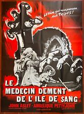 Affiche LE MEDECIN DEMENT DE L'ILE DE SANG John Ashley 120x160cm 1968