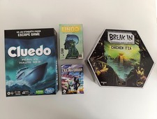 Lot 4 jeux société enquête escape game Cluedo, Break In, Undo, Pixel aventures