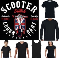 T-Shirt Scooter Lambretta Vespa Mod Paul Weller Vélo Légendaire Hommes Motard