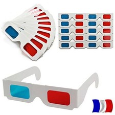 Gros Lot Lunettes 3D Anaglyphe Rouge/Cyan Bleu En Carton Livraison Sous 24H FR