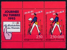 Timbre France  P2793Aa** AVEC VIGNETTE DU CARNET JOURNEE DU TIMBRE 1993