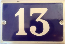 PLAQUE EMAILLEE EMAIL NUMERO DE RUE  N° 13