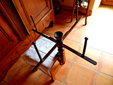 Ancien dévidoir à laine en bois,tourniquet,serre-joint,rouet,19e siècle
