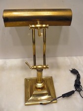 Ancienne Lampe de Notaire, Banquier Piano Articulé en Laiton