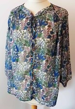 Blouse fluide vert bleu violet