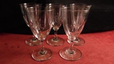 Service de 5 verres a porto en cristal Baccarat forme gondole monogrammé MH HM