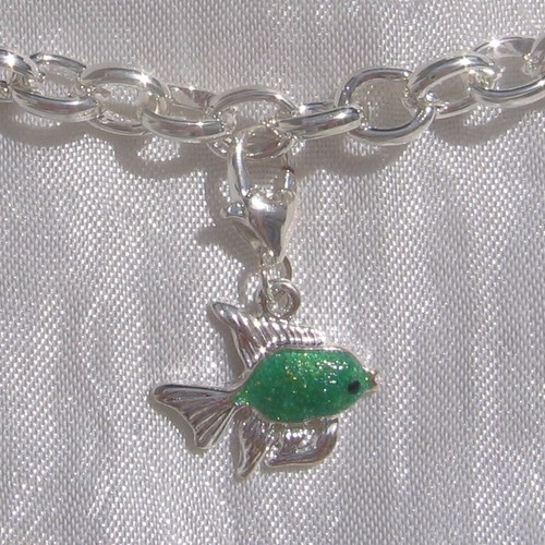 Charm poisson bleu vert - bleu,