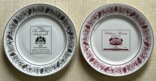 2 ASSIETTES PORCELAINE DE LIMOGES PHILIPPE DESHOULIERES CHATEAUX VIN BORDEAUX
