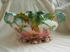 D MASSIER,VALLAURIS,ANTIQUE FRENCH MAJOLICA TABLE CENTERPIECE,ART NOUVEAU.