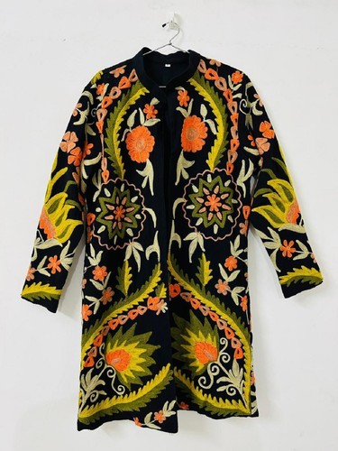 Veste suzani noire faite main - veste,