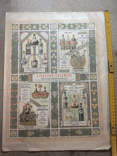 Affiche ancienne 1892 liqueurs - ancienne,