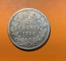 5 Francs 1833 A Paris TB Louis