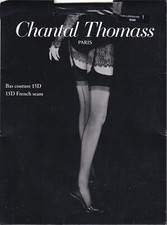 Bas couture CHANTAL THOMASS 15 D coloris Noir. 2 tailles. French seam stockings.
