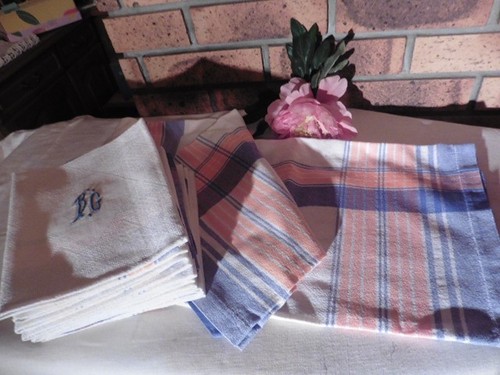 Ancienne nappe serviettes - nappe, +12