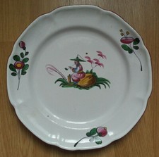 RARE SUPERBE ancienne ASSIETTE XIXe / XVIIIe FAIENCE DES ISLETTES chinois fleurs