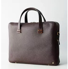 Alfred Dunhill Porte Document Cadogan Dark Brown Leather Briefcase with strap