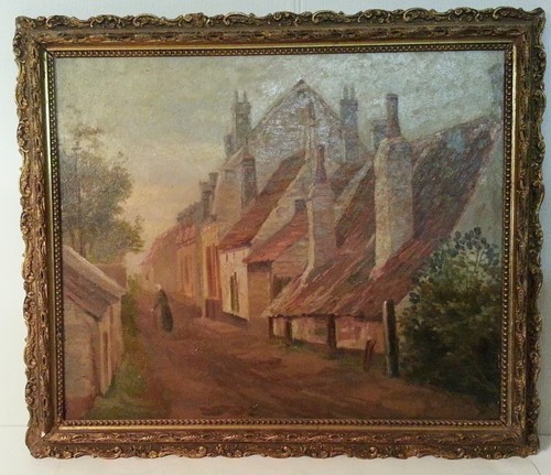 Tableau huile sur toile rue - huile, toile,