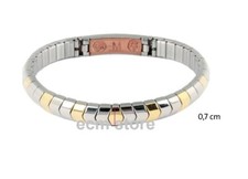 ENERGETIX Bracelet souple bicolore au design chevrons Taille M jonc bijoux /EBRQ