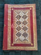 COUVRE LIVRE ANCIEN EN CUIR / 23 X 16 / OR 22 CARATS / VOIR PHOTOS