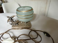 lampe veilleuse art déco marbre régule et verre granité bleu