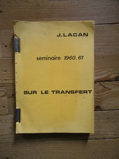 Sur le Transfert. Séminaires 1960 - 1961. Lacan. Sans nom d'éditeur, 1961. Rare