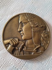 Médaille De Bronze Art Deco SIGNÉE TURIN 68mm 