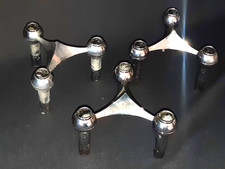 3 BOUGEOIRS NAGEL 60/ 70 METAL CHROME GERMANY BOITE 5 BOUGIES D'ORIGINE