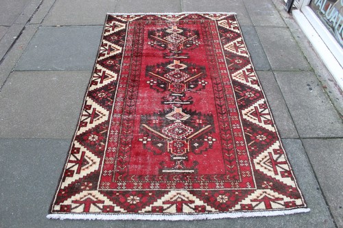 Tapis oriental laine rouge - tapis,