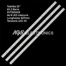 KIT 3 BARRES STRIP 8 LED TV TOSHIBA SVT320AE9 32L540VT 32W2333D LSC320HN03T01