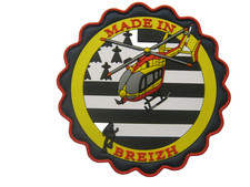 COLLECTION PVC POMPIERS / SECURITE CIVILE HELICOPTERE BREIZH SCRATCH AU DOS 90MM