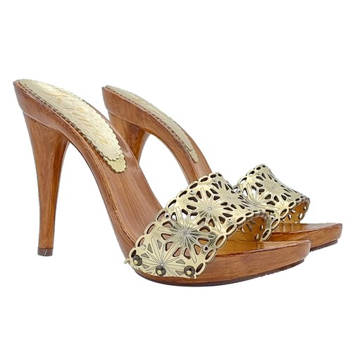 Mule avec bande cuir - en,