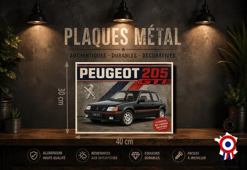 Plaque métal vintage peugeot - métal,