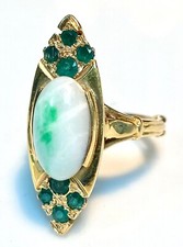 BAGUE OR 18 CARATS - JADE