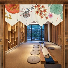 Rideau Court Chinois Drapeau Triangle Cloison De Cuisine Restaurant Suspendu