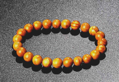 Bracelet perles jaspe bois - bracelet,