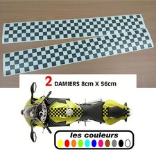 Stickers GRIS ALU moto damier