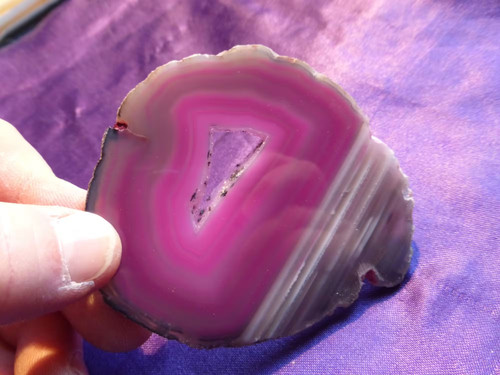Tranche agate teintée rose - tranche,