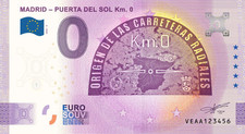 Billet Souvenir 2025 Espagne Madrid Puerta de Sol Km 0