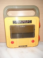 VINTAGE RADIO PORTABLE ENFANT JAUNE FORME CALENDRE BUS SCOLAIRE USA SCHOOL BUS