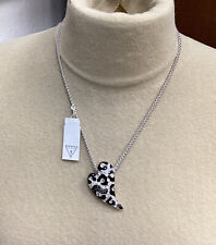 Magnifique collier coeur GUESS argenté et strass NEUF