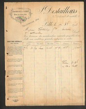 LILLE (59) CHARBON COKES BRIQUETTES "C. DESTAILLEURS" en 1903