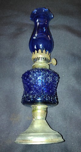 Petite lampe petrole bleu - lampe,