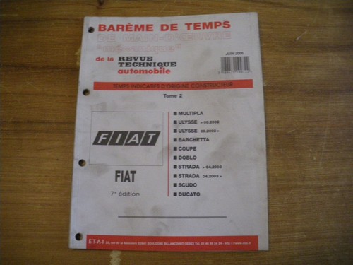 Bareme temps fiat multipla - bareme, de