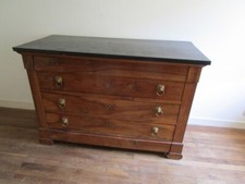 COMMODE (4 tiroirs) EPOQUE XIXème DE STYLE RESTAURATION EN NOYER MASSIF