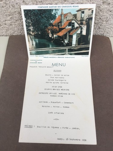 Menu carte postale cie - postale,