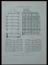 ALGER, IMMEUBLE RUE D'ISLY - 1901 - PLANCHE ARCHITECTURE - LAURO