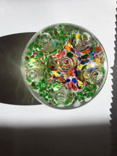 Sulfure boule presse-papiers XIXè siècle multicolore